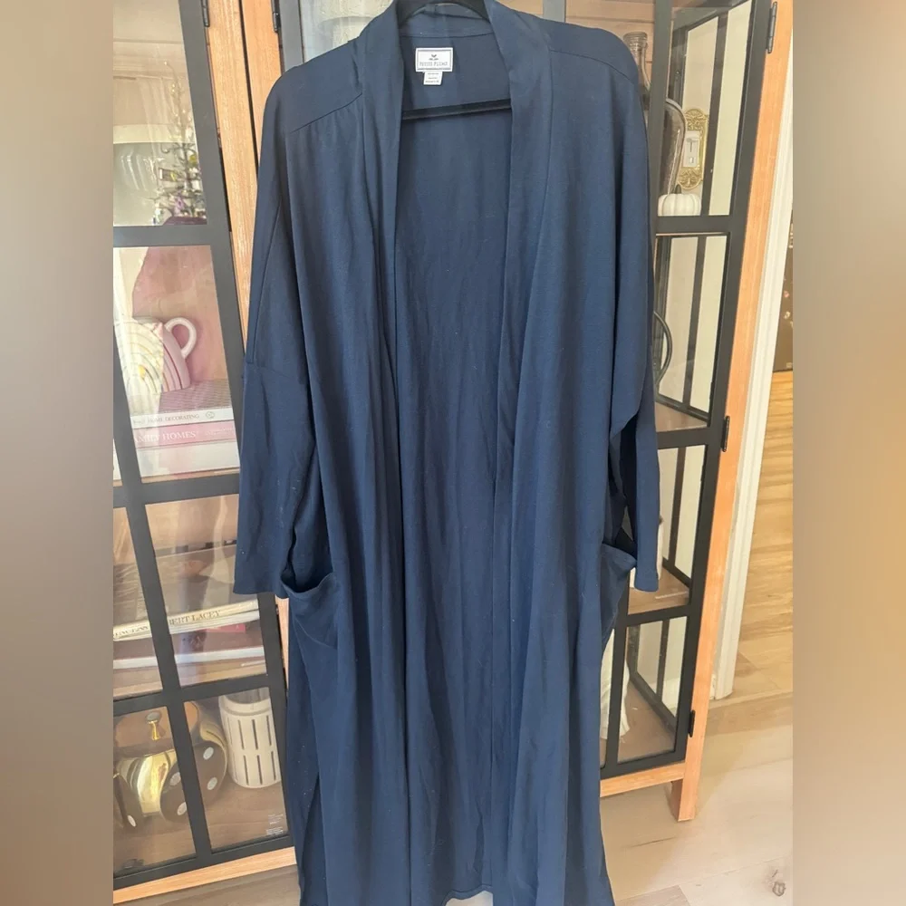 Petite Plume Long Open-Front Robe - Picture 5 of 7